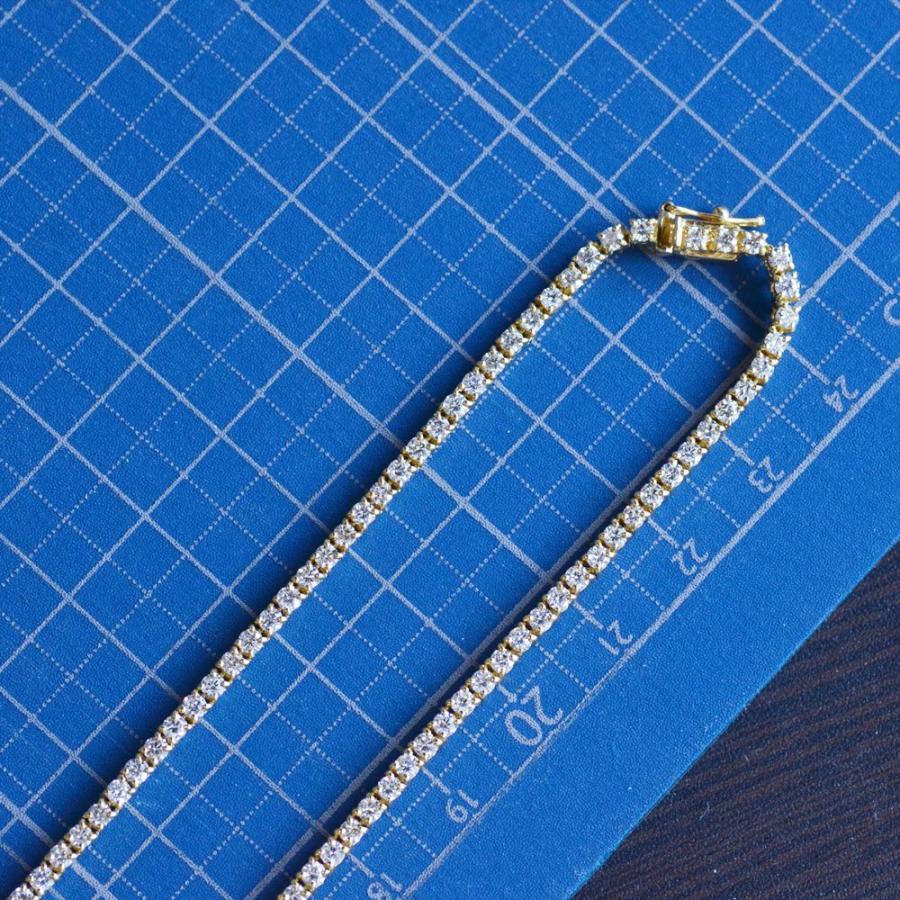 テニスネックレス メンズ K18 18金 ダイヤモンド 7カラット 50cm