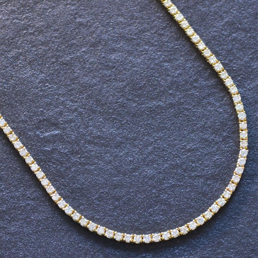 テニスネックレス メンズ K18 18金 ダイヤモンド 7カラット 50cm