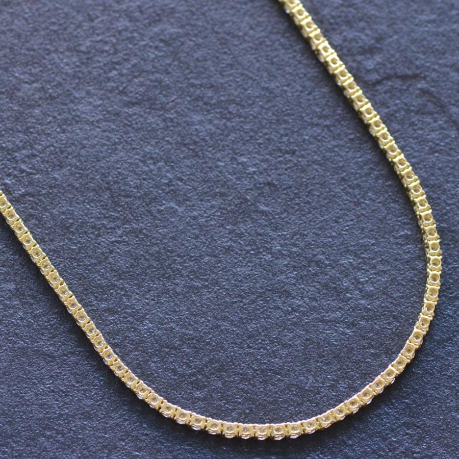 テニスネックレス メンズ K18 18金 ダイヤモンド 7カラット 50cm