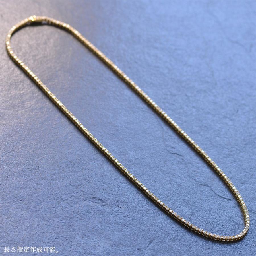 テニスネックレス メンズ K18 18金 ダイヤモンド 7カラット 50cm