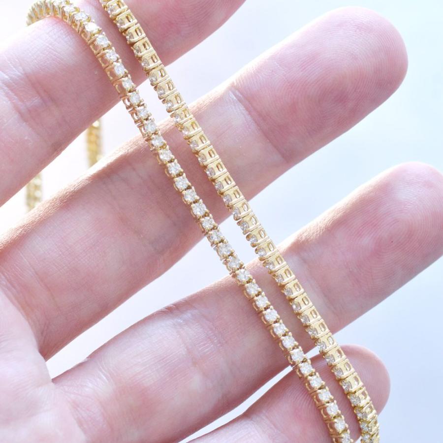 テニスネックレス メンズ K18 18金 ダイヤモンド 7カラット 50cm