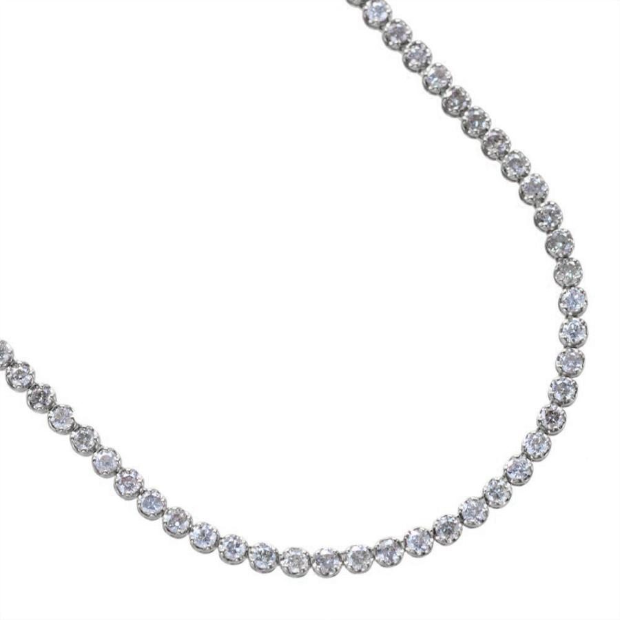 テニスネックレス メンズ K18WG 18金 ダイヤモンド 10カラット 