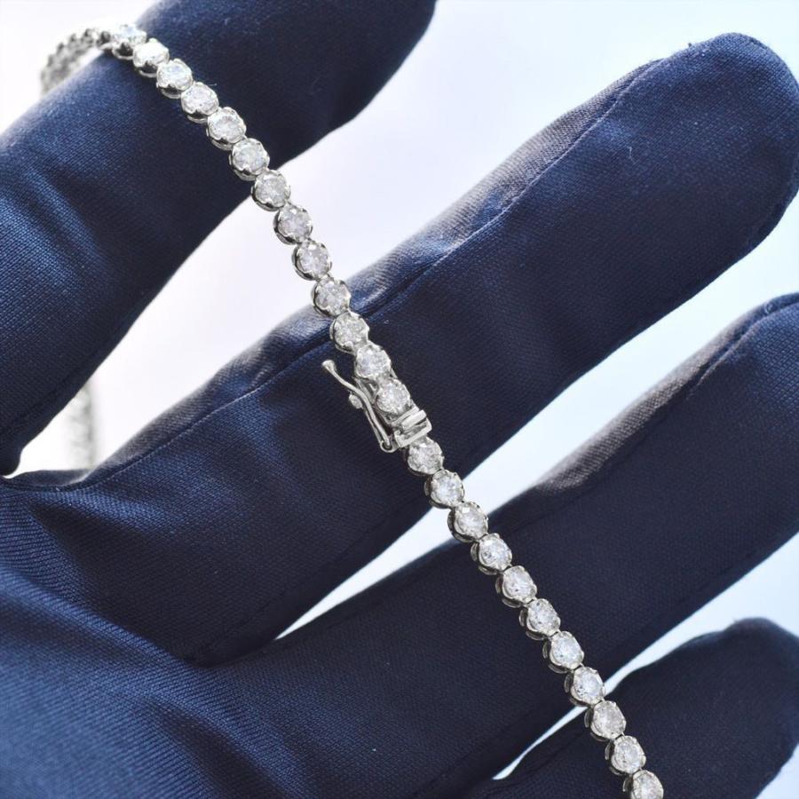 テニスネックレス メンズ K18WG 18金 ダイヤモンド 10カラット 