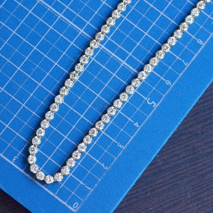 テニスネックレス メンズ K18WG 18金 ダイヤモンド 10カラット 