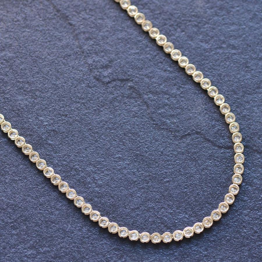 テニスネックレス メンズ K18PG 18金 ダイヤモンド 10カラット