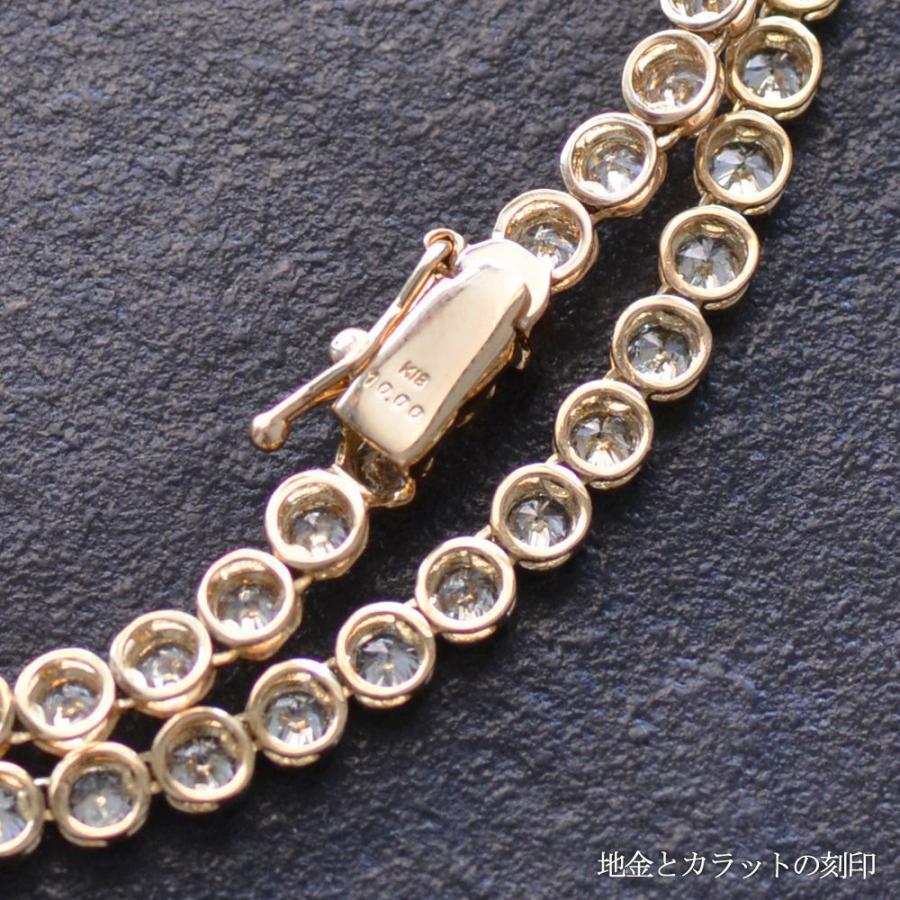 テニスネックレス メンズ K18PG 18金 ダイヤモンド 10カラット