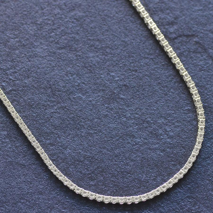 テニスネックレス メンズ K18WG 18金 ダイヤモンド 7カラット 50cm