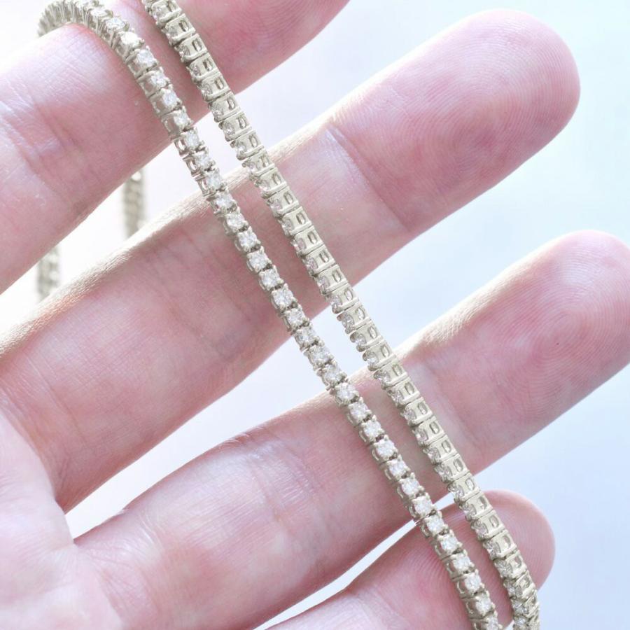 テニスネックレス メンズ K18WG 18金 ダイヤモンド 7カラット 50cm