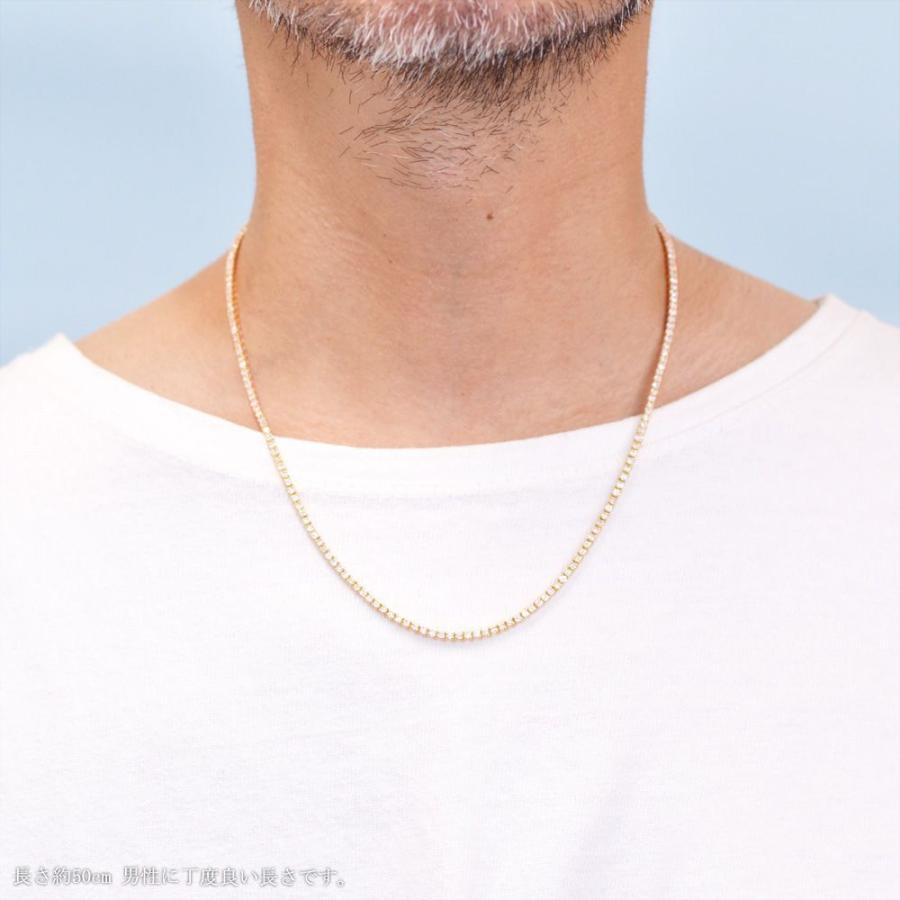 テニスネックレス メンズ K18PG 18金 ダイヤモンド 7カラット 50cm