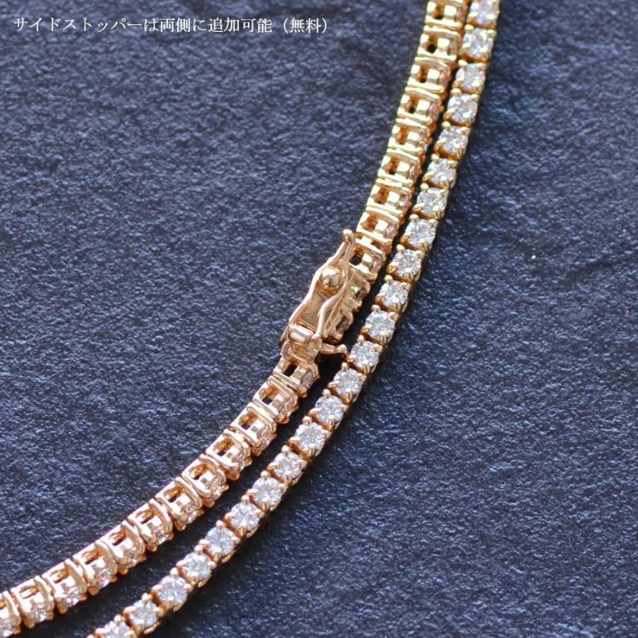 テニスネックレス メンズ K18PG 18金 ダイヤモンド 7カラット 50cm