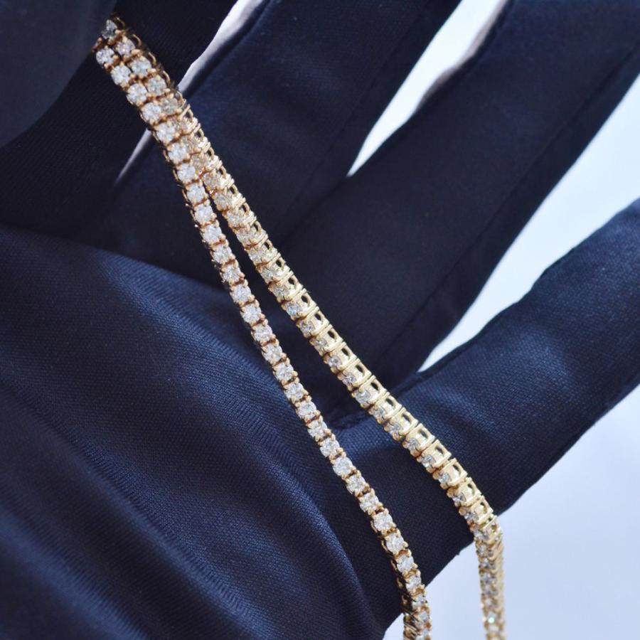 テニスネックレス メンズ K18PG 18金 ダイヤモンド 7カラット