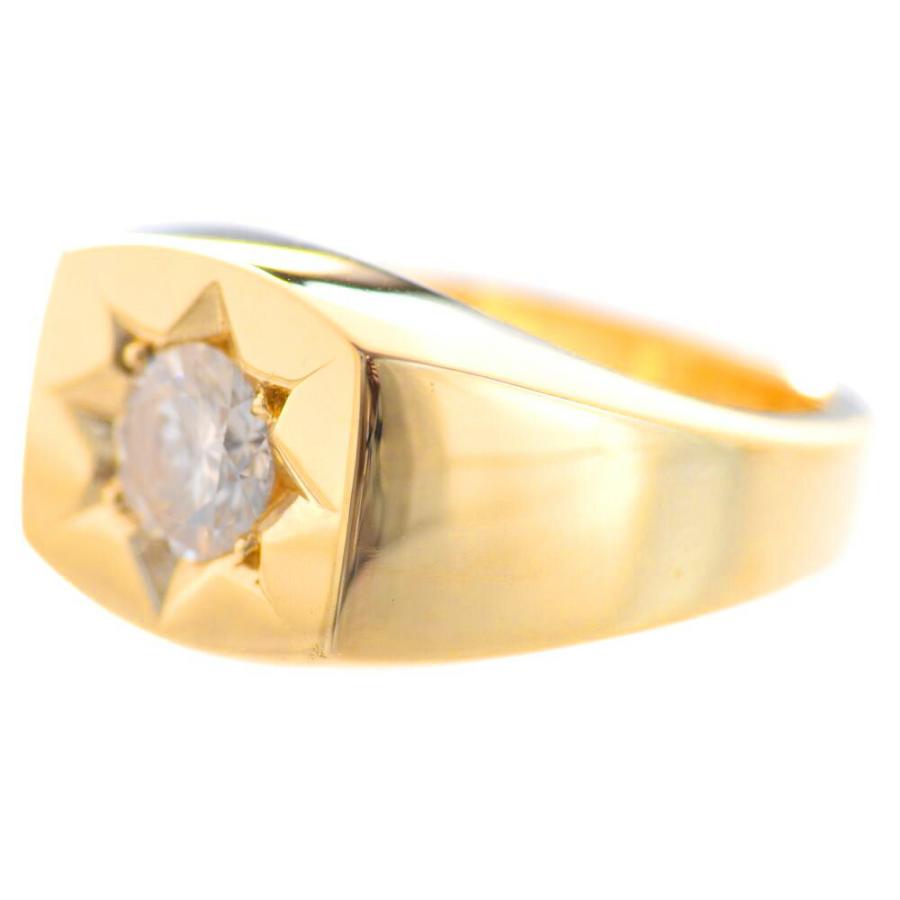 BF限定クーポン】24金 印台 リング 指輪 メンズリング ダイヤモンド 1