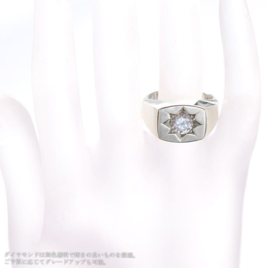 新春クーポン】印台 リング プラチナ 指輪 メンズリング ダイヤモンド