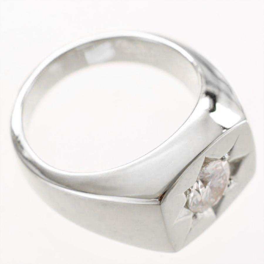 印台 リング プラチナ 指輪 メンズリング ダイヤモンド 1カラット 印台