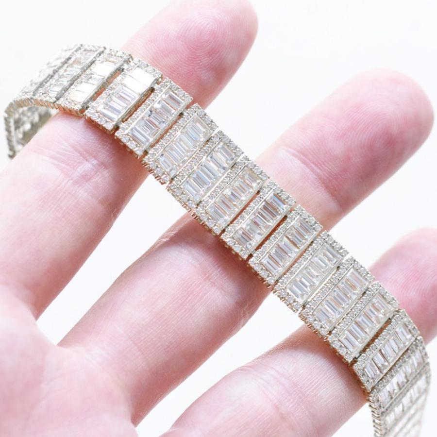 ブレスレット メンズ 18金 18k K18WG ダイヤモンド 18カラットup