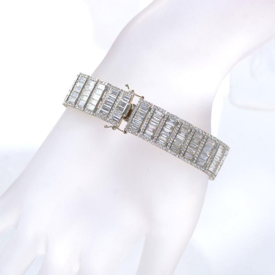 ブレスレット メンズ 18金 18k K18WG ダイヤモンド 18カラットup