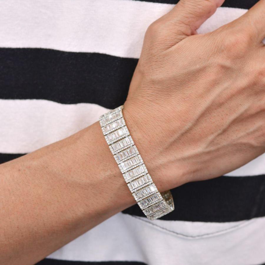 ブレスレット メンズ 18金 18k K18WG ダイヤモンド 18カラットup