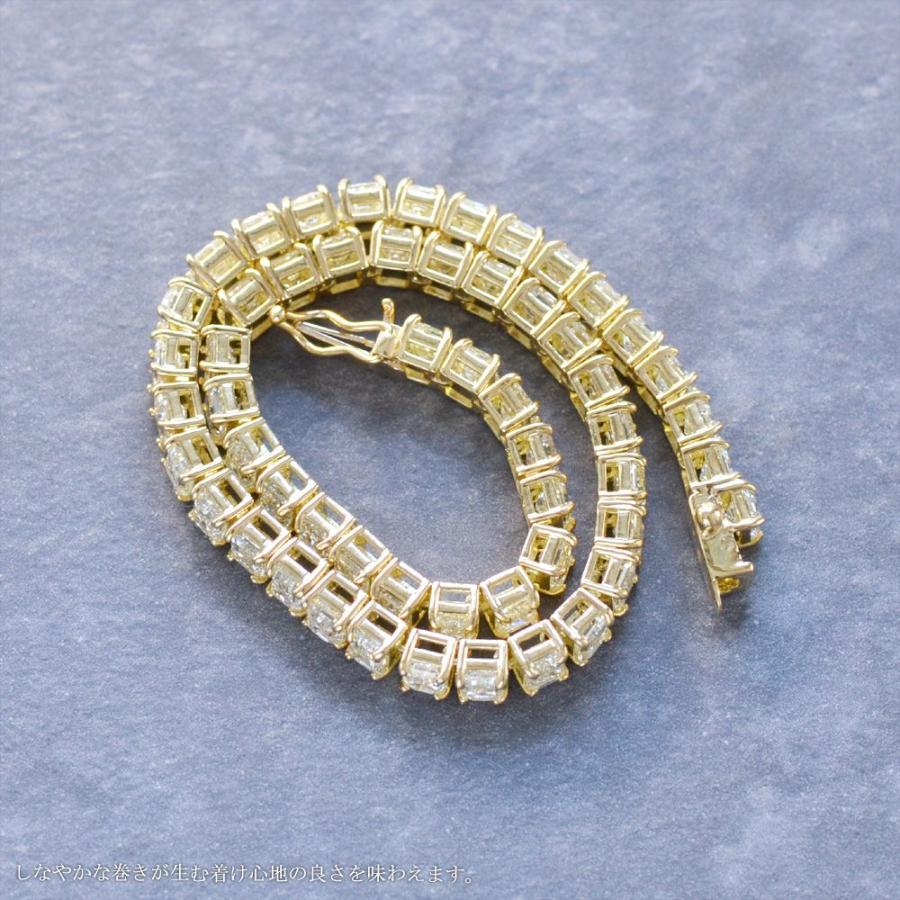 ブレスレット メンズ 18金 18k K18 エメラルドカット ダイヤモンド 10 
