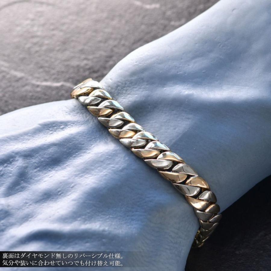 喜平 ブレスレット 18金 18k プラチナ ダイヤモンド マイアミ