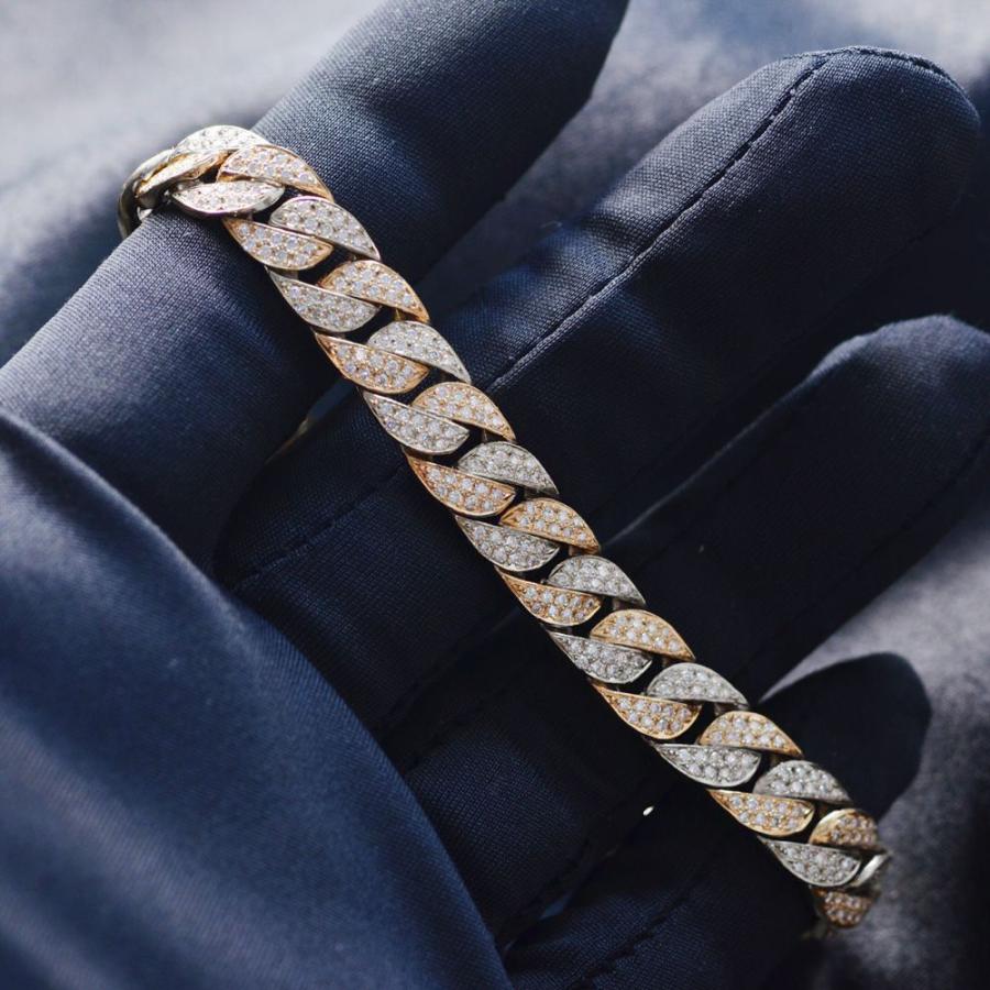 喜平 ブレスレット 18金 18k プラチナ ダイヤモンド マイアミ
