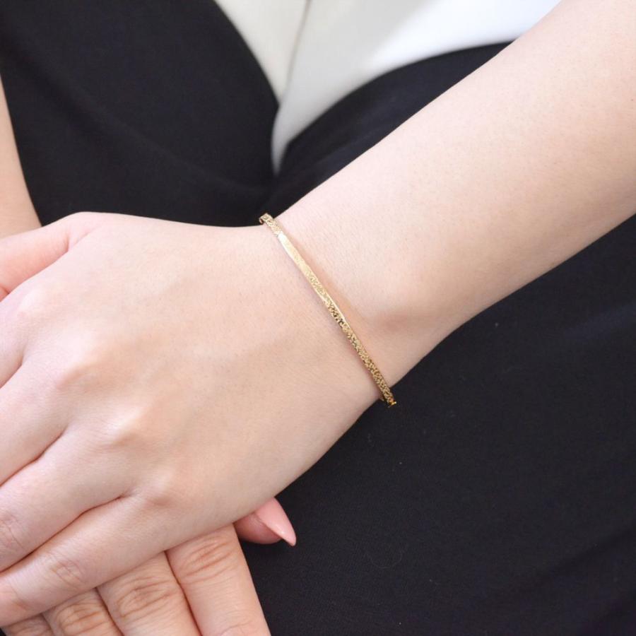 18金 バングル K18PG ピンクゴールド 細身 地金 レディースバングル