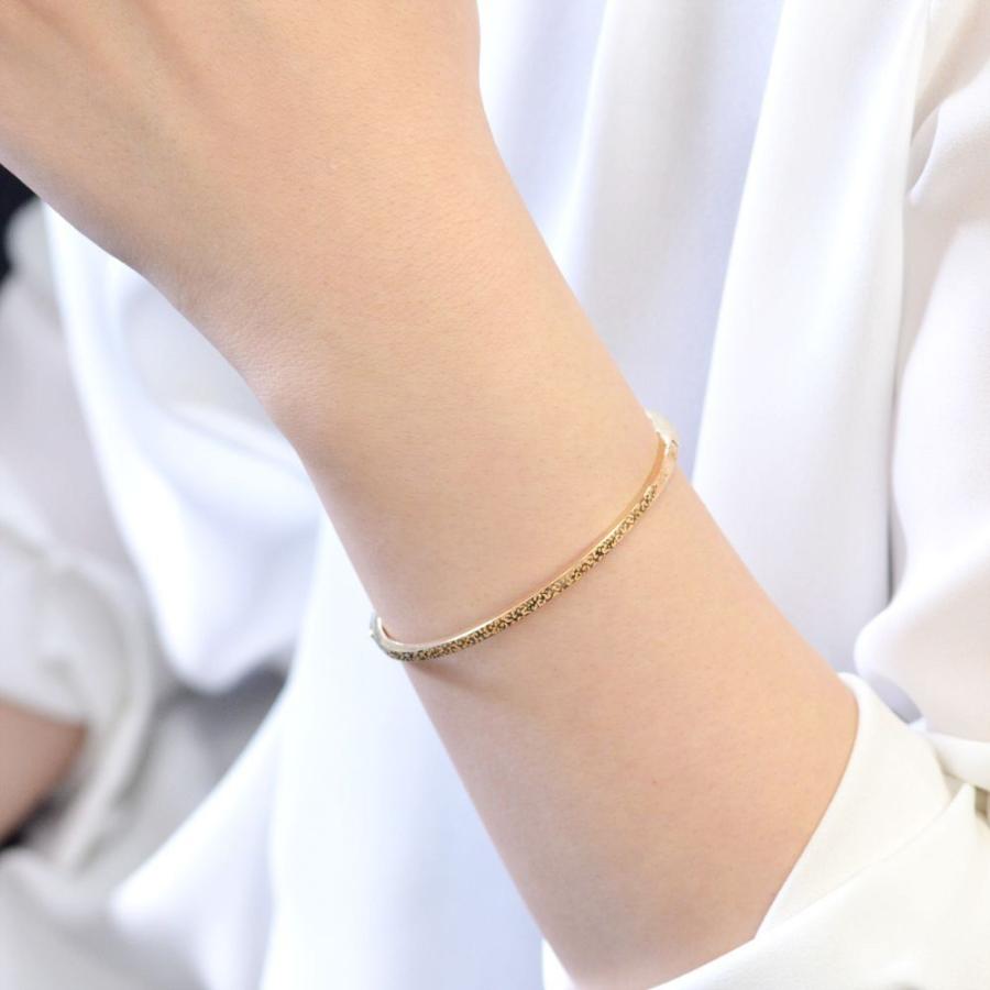 18金 バングル K18PG ピンクゴールド 細身 地金 レディースバングル