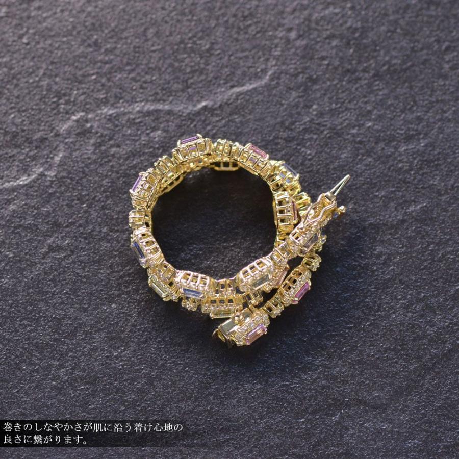 ブレスレット メンズ K18 18金 18k エメラルドカット サファイア