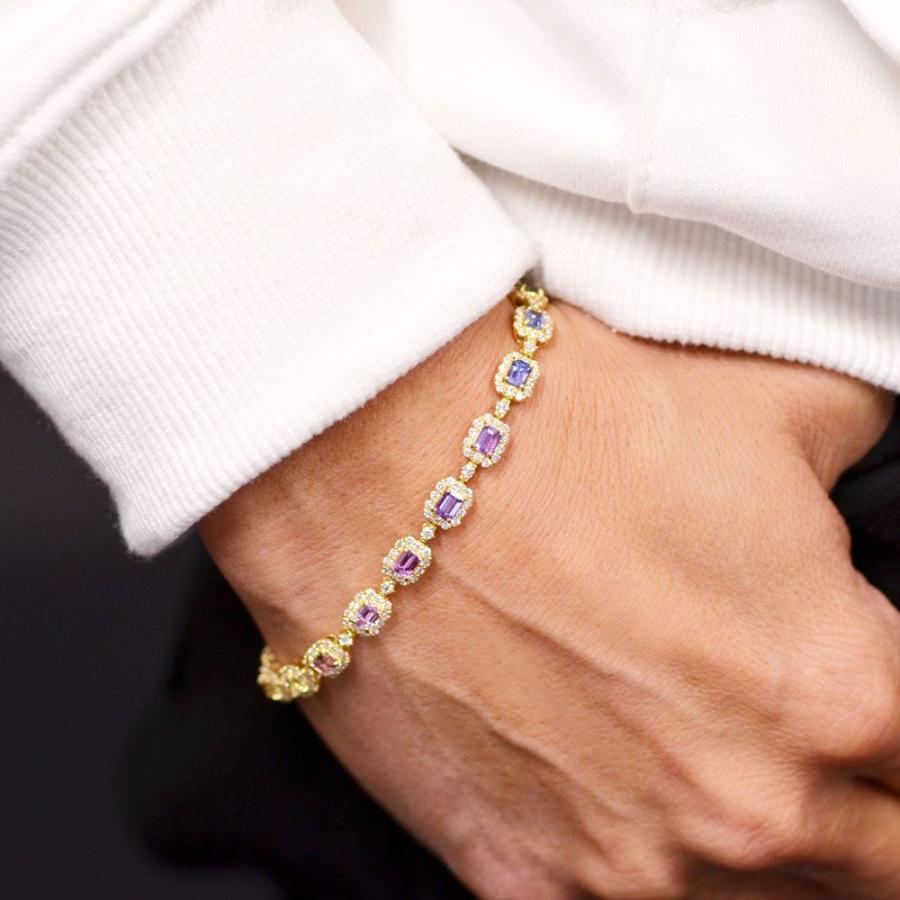 k18 ブレスレット　テニスブレスレット　ダイヤ　ルビー　メンズ　サファイア 楽天市場】テニスブレスレット メンズ 18金 ブレスレット サファイア