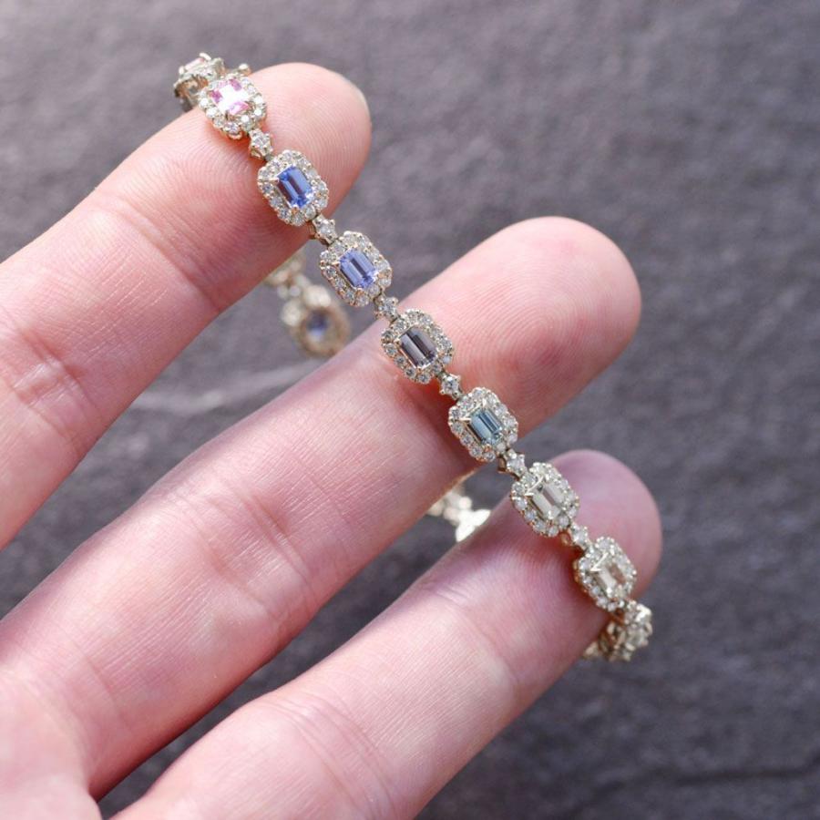 ブレスレット メンズ K18WG 18金 ホワイトゴールド エメラルドカット  