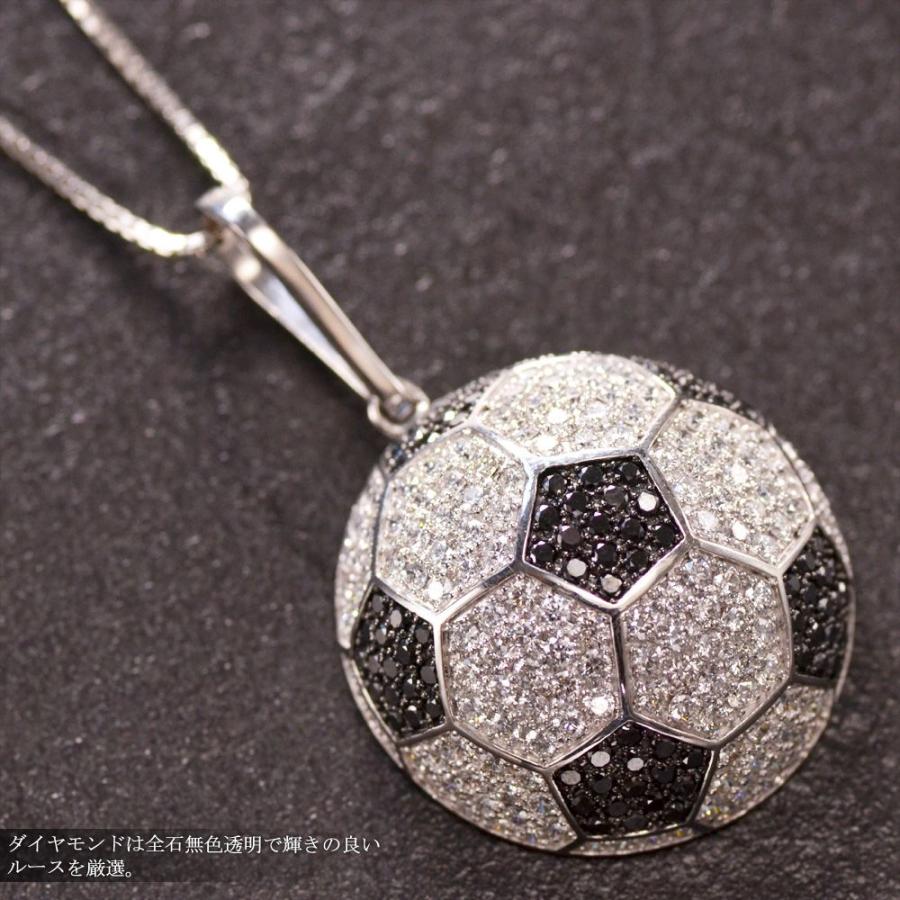ネックレス プラチナ ダイヤモンド ブラックダイヤモンド サッカー 