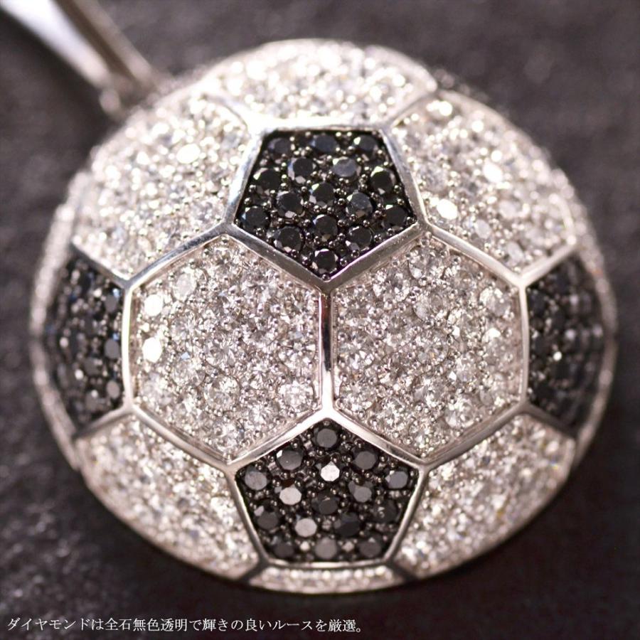 ネックレス プラチナ ダイヤモンド ブラックダイヤモンド サッカー