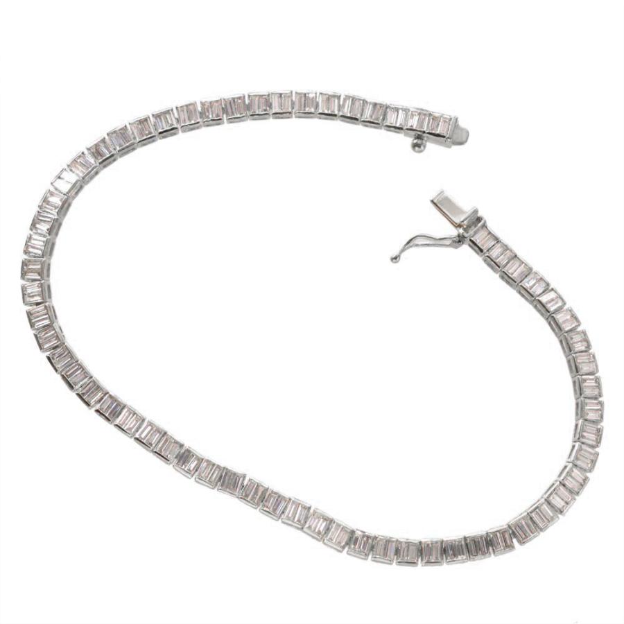 ブレスレット メンズ K18WG ダイヤモンド 2カラット 18金 18k バゲット