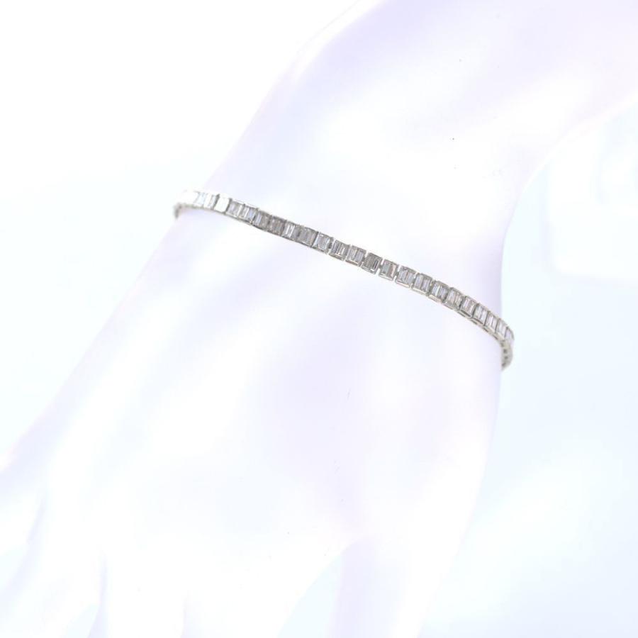 ブレスレット メンズ K18WG ダイヤモンド 2カラット 18金 18k バゲット