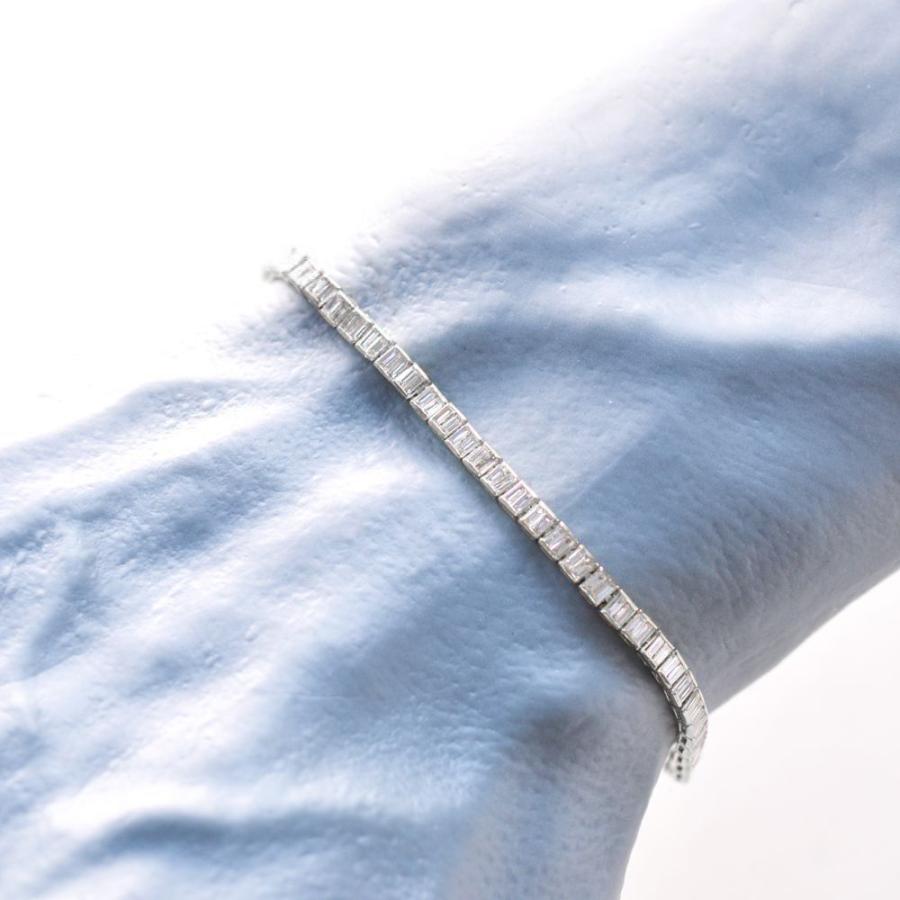 ブレスレット メンズ K18WG ダイヤモンド 2カラット 18金 18k バゲット