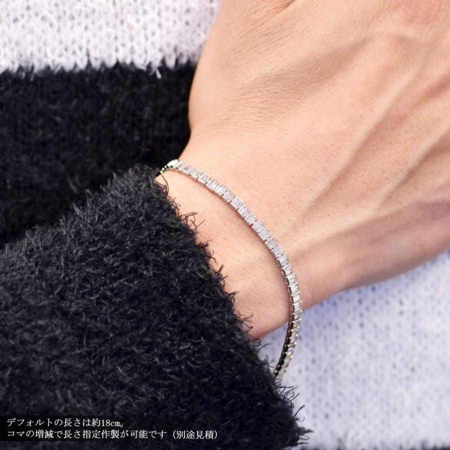 ブレスレット メンズ K18WG ダイヤモンド 2カラット 18金 18k バゲット