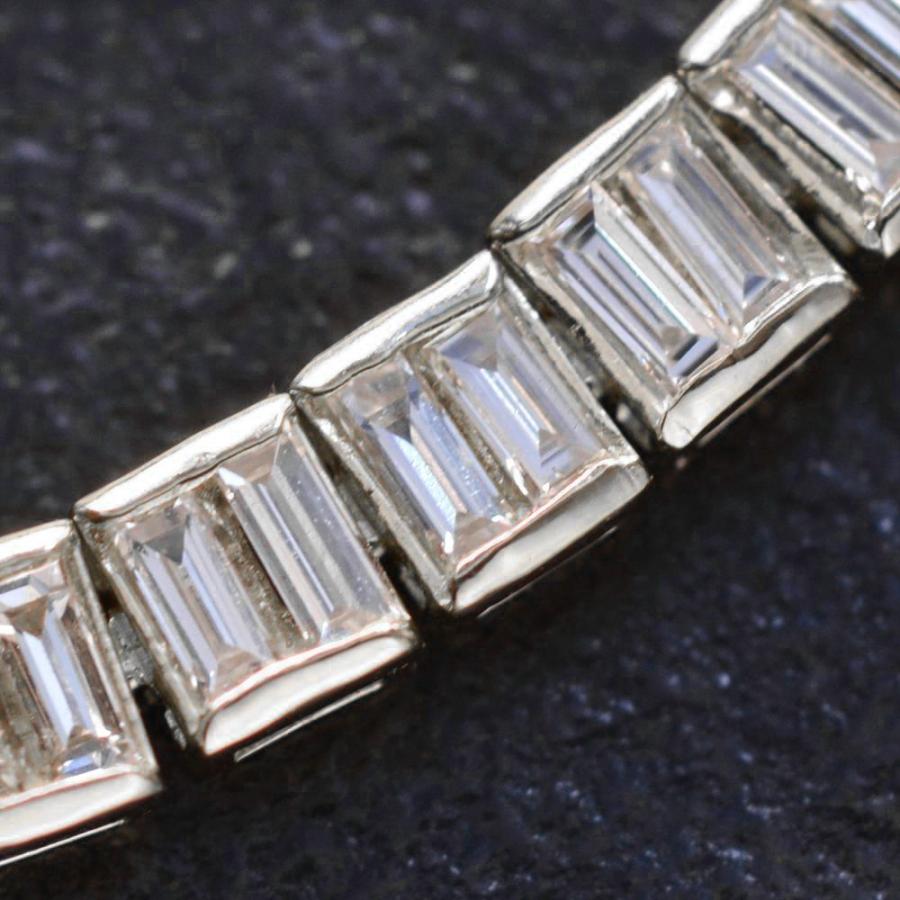 ブレスレット メンズ K18WG ダイヤモンド 2カラット 18金 18k バゲット