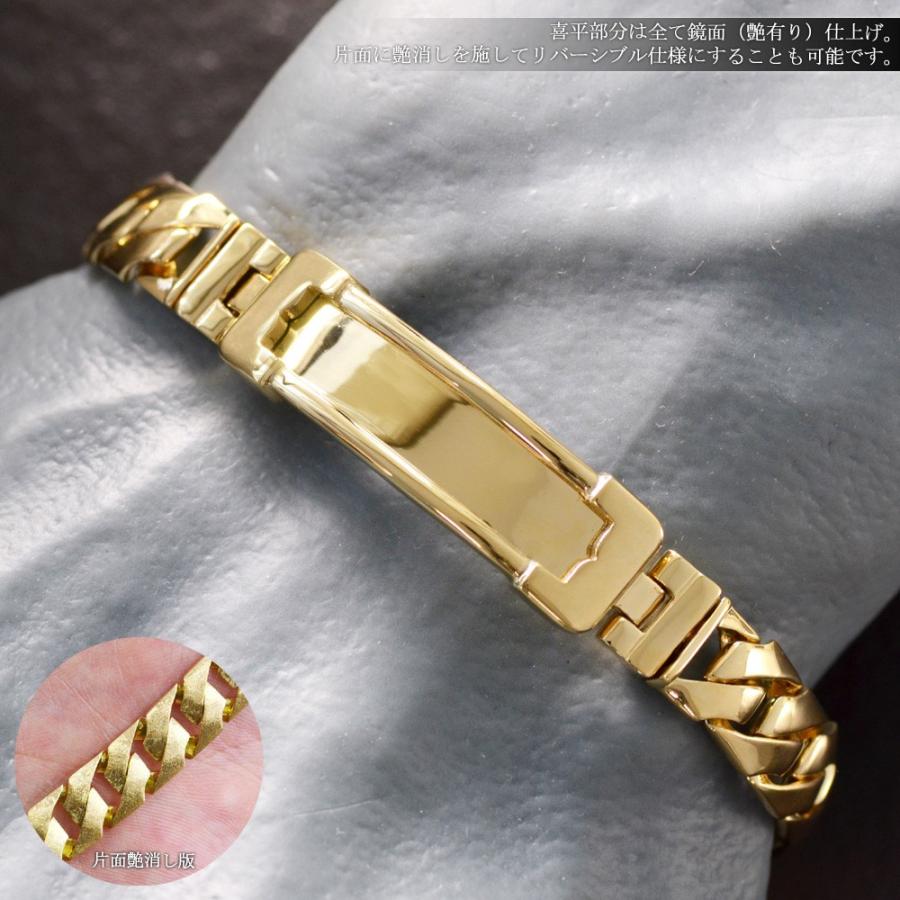 喜平ブレスレット 18金 K18 18K メンズ 地金 プレートブレスレット