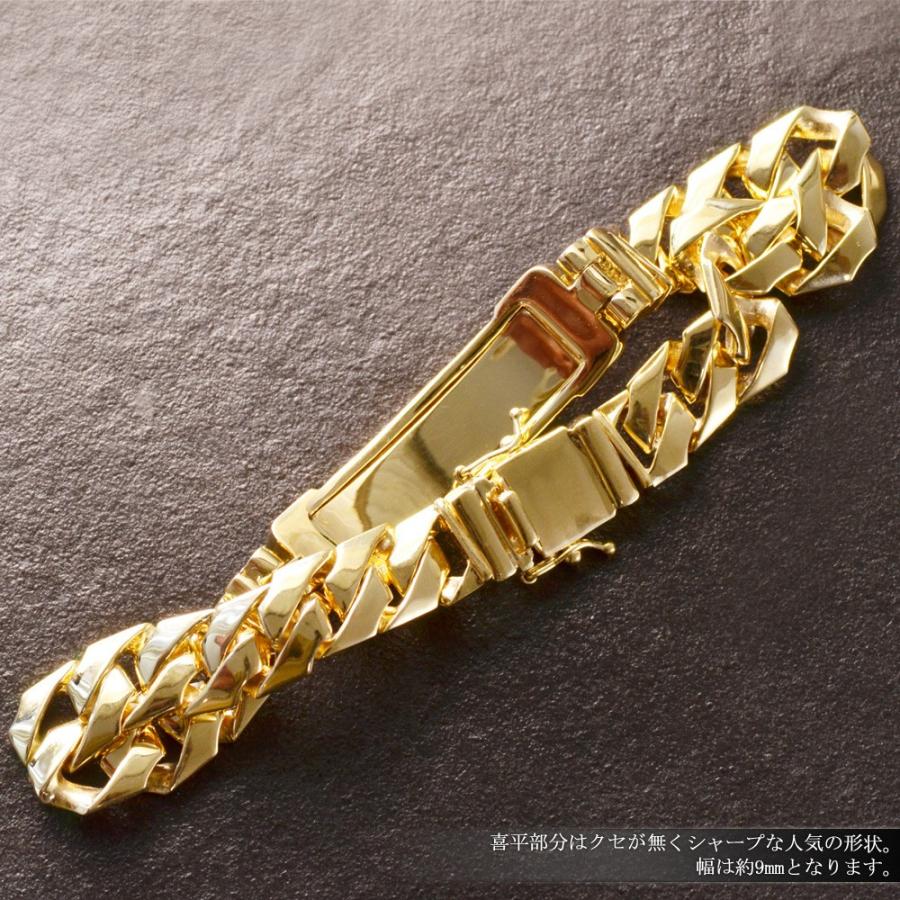 喜平ブレスレット 18金 K18 18K メンズ 地金 プレートブレスレット