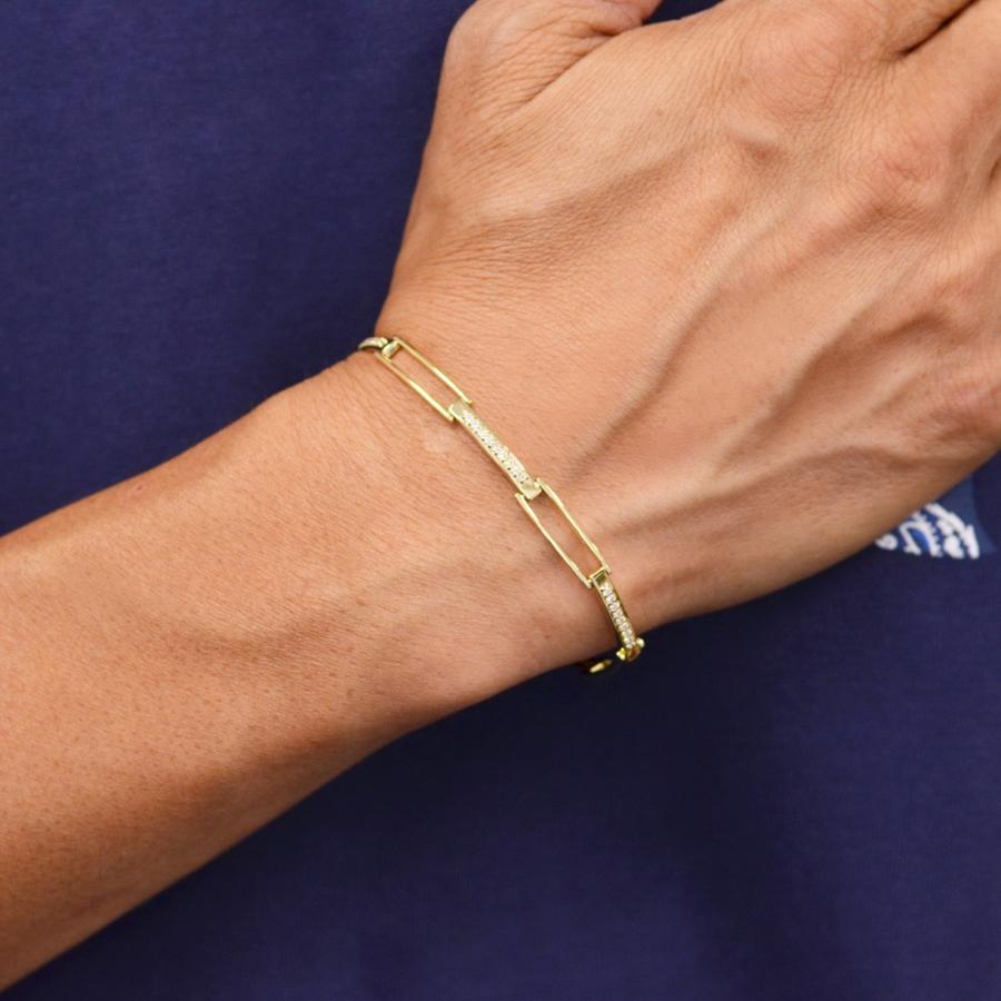 ブレスレット メンズ K18 18金 18k ダイヤモンド イエローゴールド