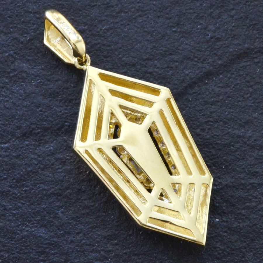 ペンダントトップ メンズ K18 18金 バゲットカット ダイヤモンド