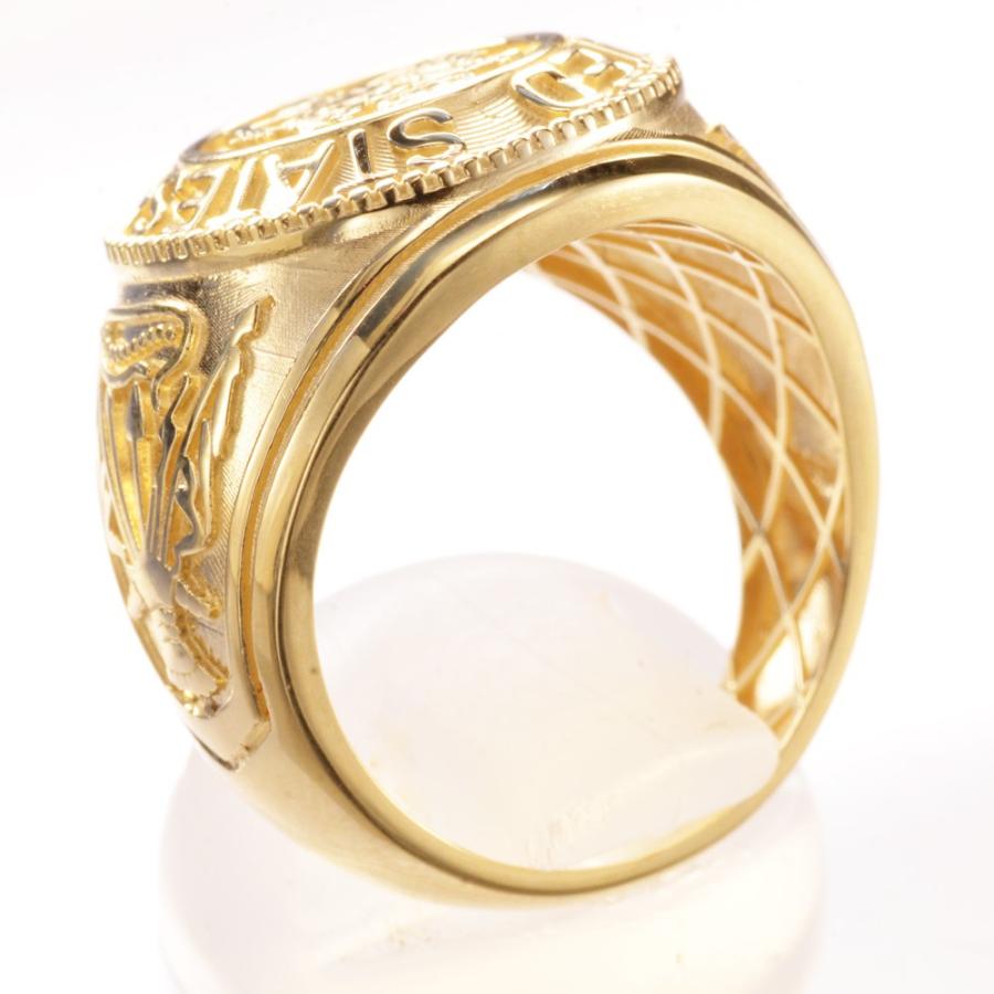 【希少レア】 カレッジリング ミリタリー ゴールド　18KT G.E 指輪 メンズ 18金 K18 18k ミリタリーリング アメリカ陸軍 カレッジ