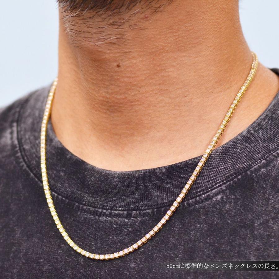 新春クーポン】テニスネックレス メンズ K18 18金 ダイヤモンド 12