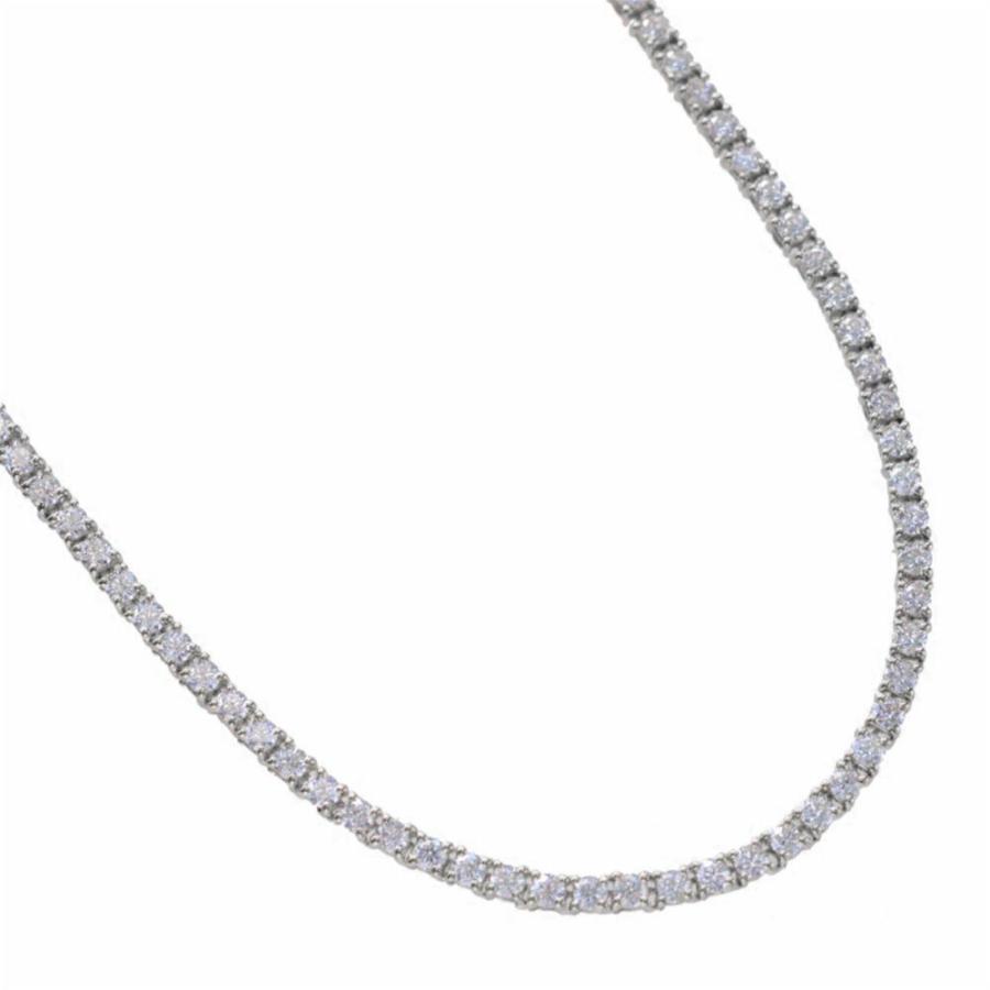 K18WG テニスネックレスダイヤモンド5.5ct ダイヤモンド テニスネックレス K18WG 18金 ホワイトゴールド 5