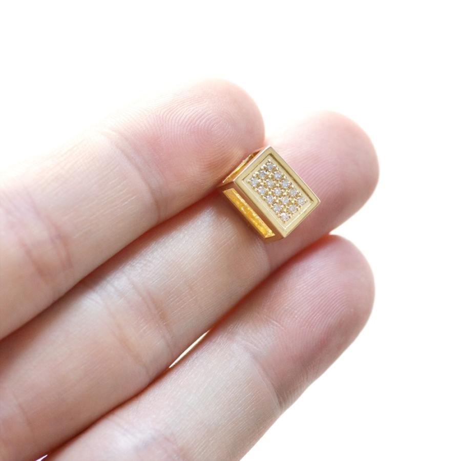 ペンダントトップ メンズ K18 18K 18金 ダイヤモンド ビーズ