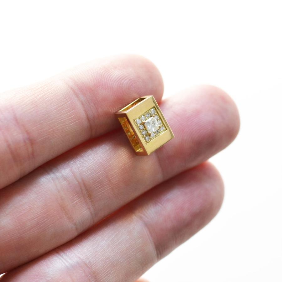 ペンダントトップ メンズ K18 18K 18金 ダイヤモンド ビーズ
