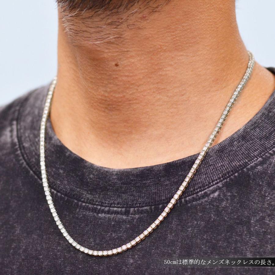 テニスネックレス メンズ K18WG 18金 ホワイトゴールド ダイヤモンド