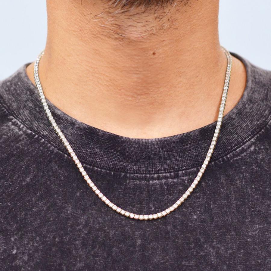 テニスネックレス メンズ K18WG 18金 ホワイトゴールド ダイヤモンド