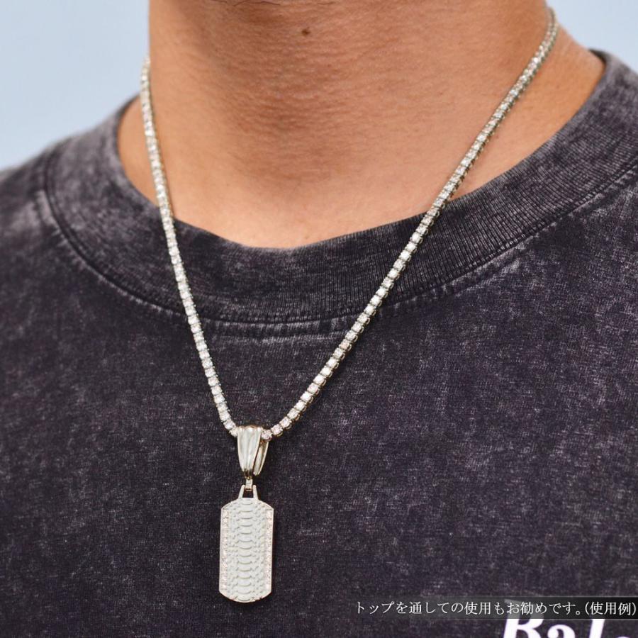 テニスネックレス メンズ K18WG 18金 ホワイトゴールド ダイヤモンド