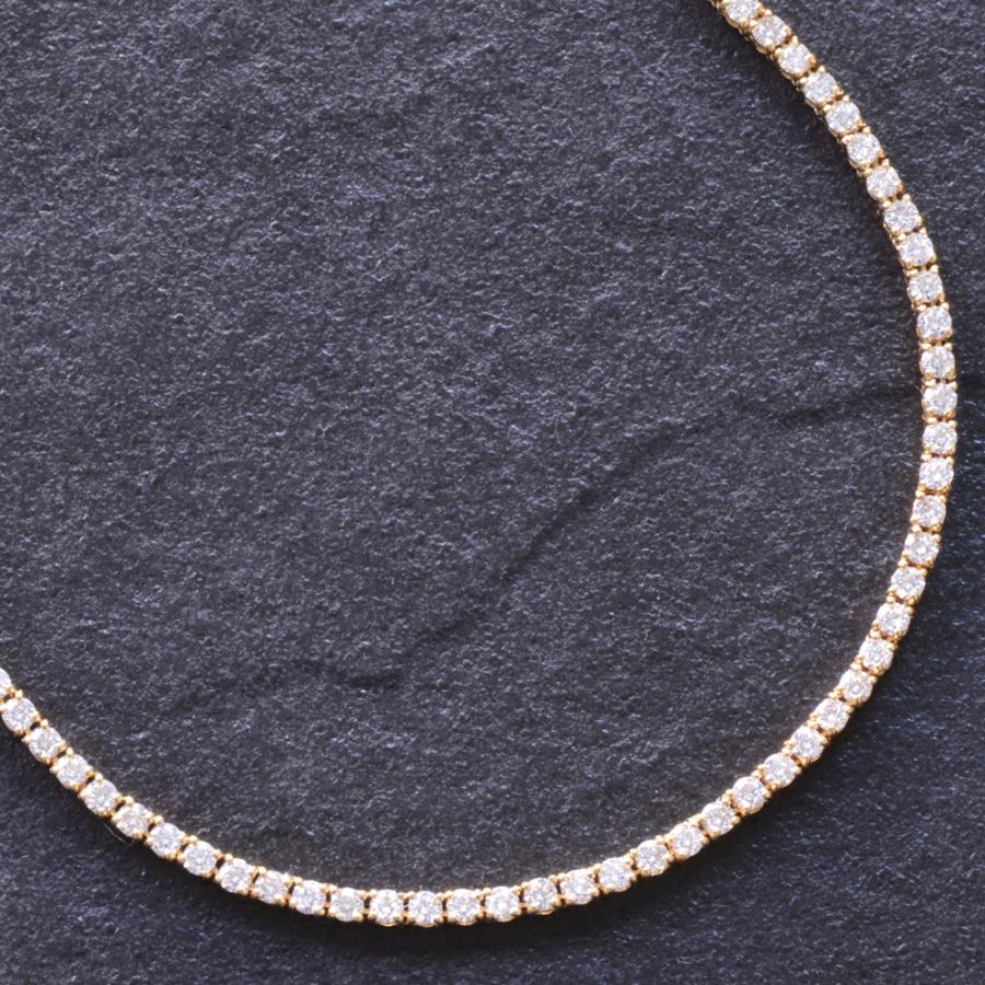 テニスネックレス メンズ K18 18K 18金 ダイヤモンド 5カラット 50cm
