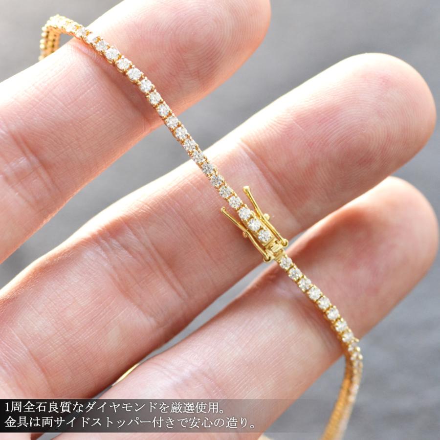 テニスネックレス メンズ K18 18K 18金 ダイヤモンド 5カラット 50cm